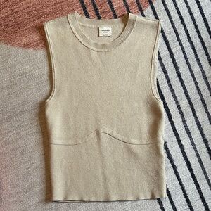 Abercrombie & Fitch Beige Sleeveless Knit Tank